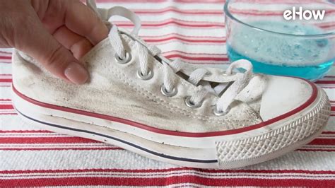 washing canvas sneakers.